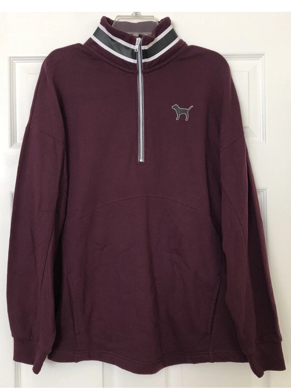 Victoria’s Secret PINK Plum Sweatshirt Quarter Zip Size M